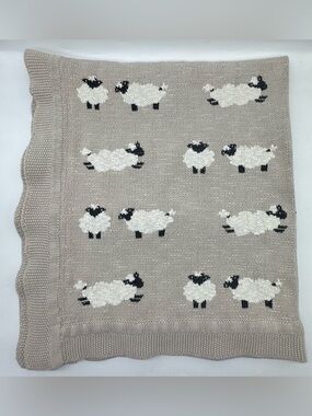 Darzzi Sheep Knitted Cotton Baby Blanket